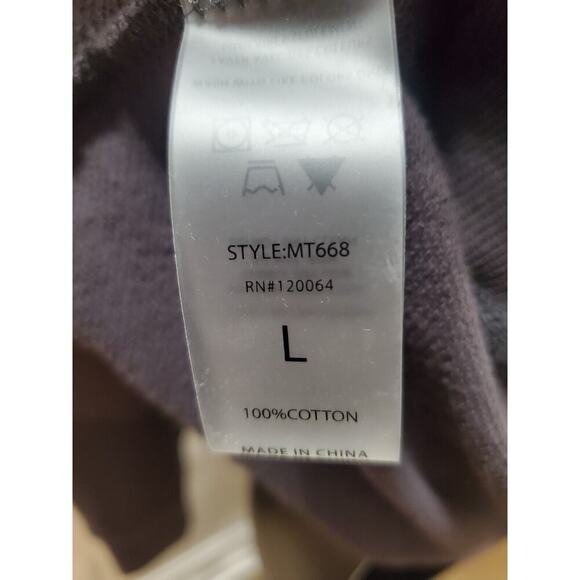 Mono B Mens Gray Solid 100% Cotton Drawstring Regular Fit Long Sleeve Hoodie - Picture 7 of 12